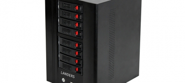 LANDERS-08S黑色塔式8盤位雷電3靜音磁盤陣列